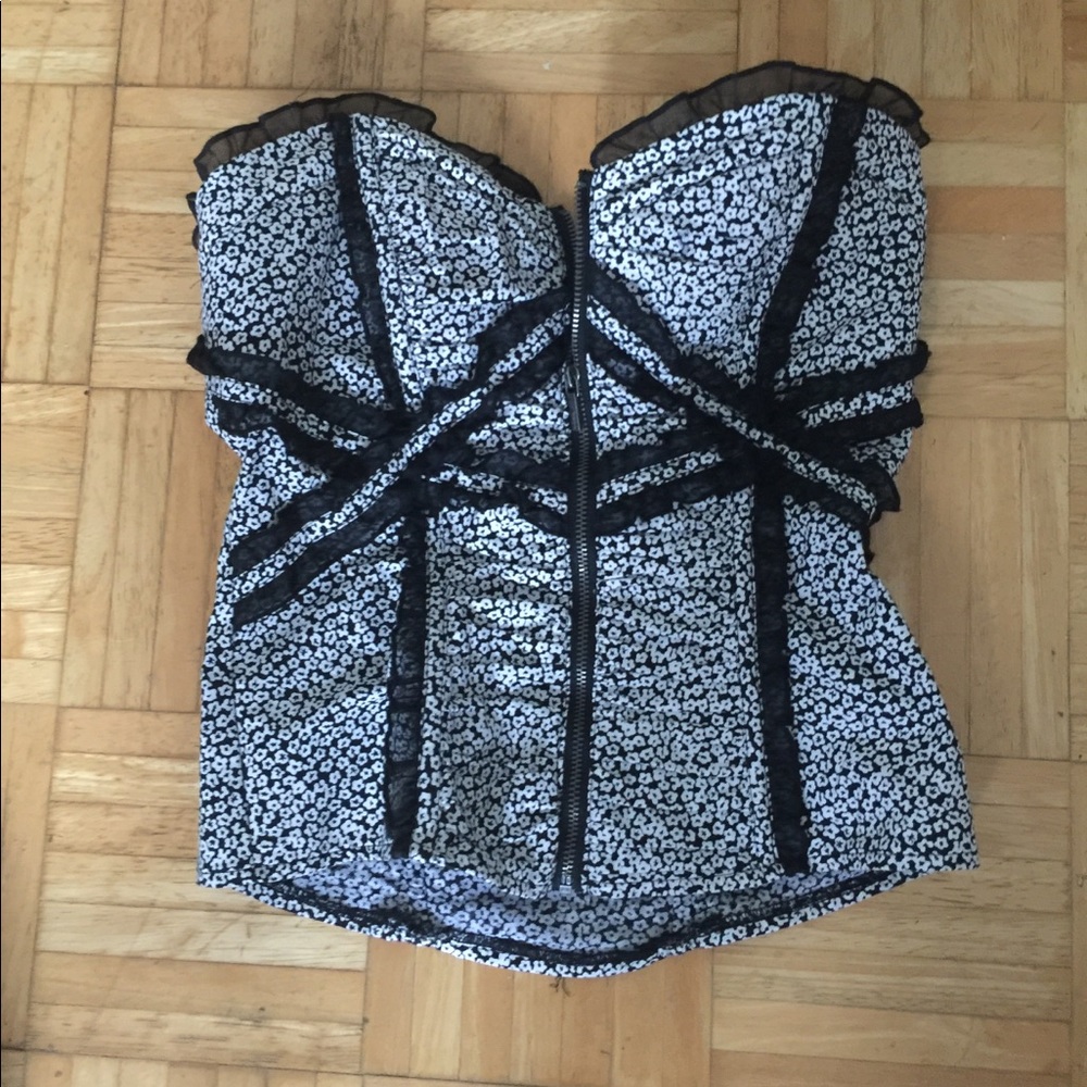 Bebe corset top with zipper size Small